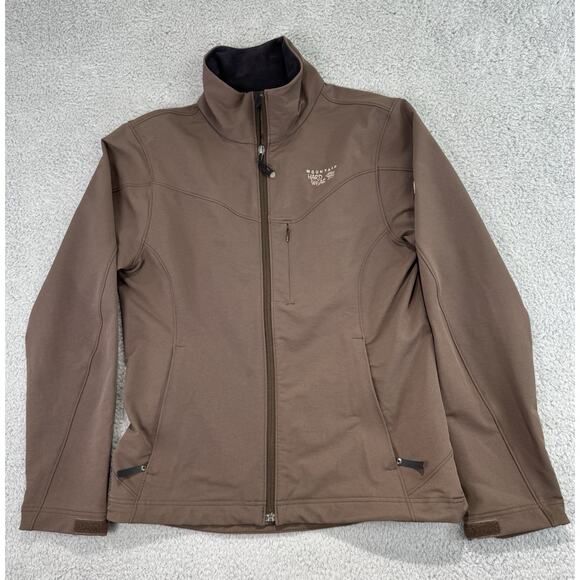 Mountain Hard Wear Women Sz Medium Brown Full Zip Jacket Mock Neck Nylon Stretch - Picture 1 of 15
